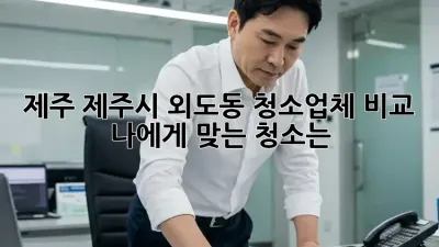 제주 제주시 외도동 청소업체 비교: 나에게 맞는 청소는?